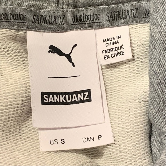 🌙 PUMA SANKUANZ RUBBERIZED LOGO PULLOVER HOODIE MENS SIZE SMALL 🌙 - Picture 4 of 8